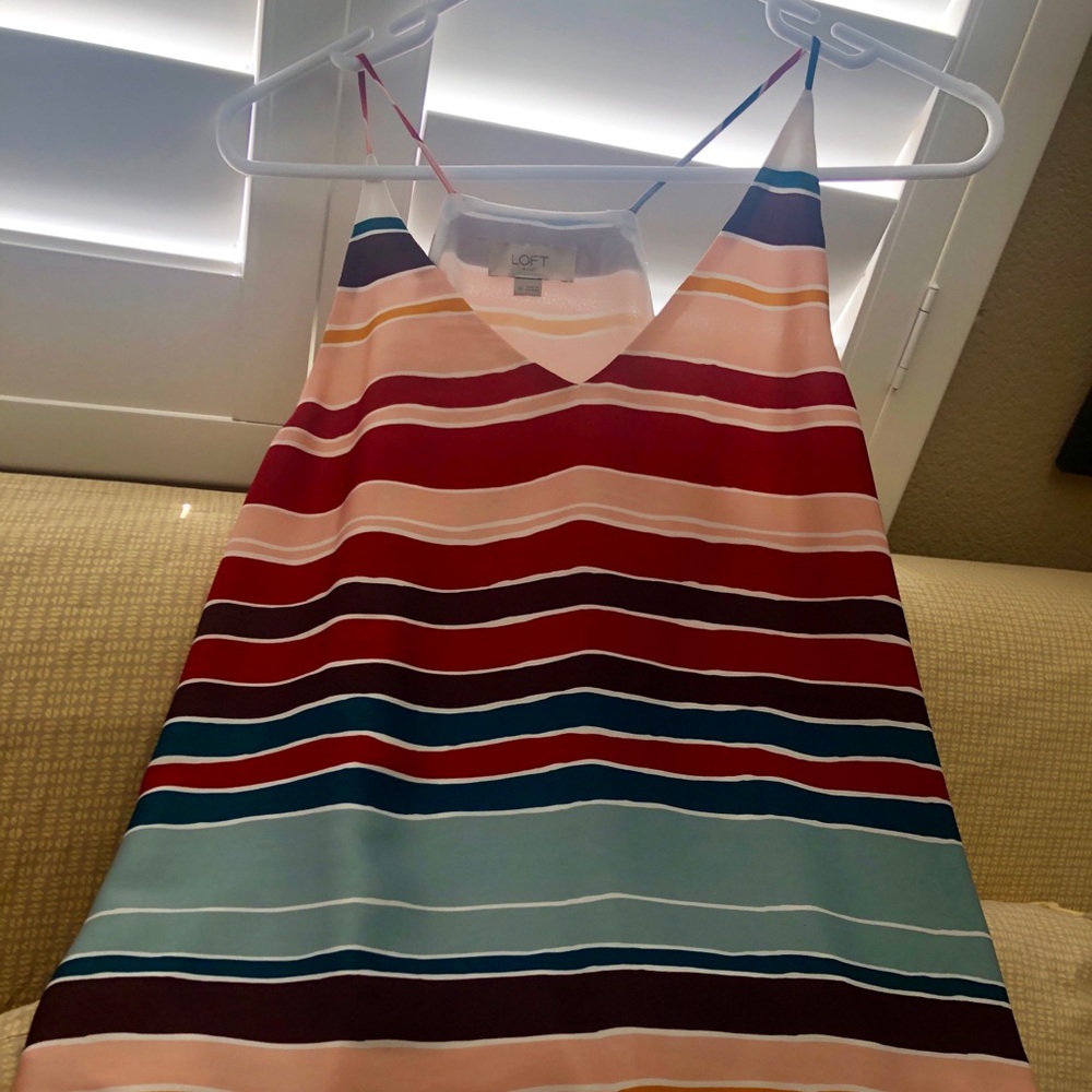 LOFT X-small striped multi-colored Strappy cami